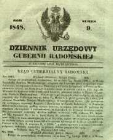 Dziennik Urzędowy Gubernii Radomskiej, 1848, nr 9