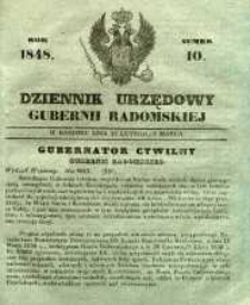Dziennik Urzędowy Gubernii Radomskiej, 1848, nr 10