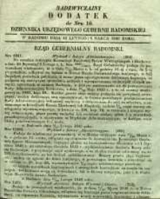 Dziennik Urzędowy Gubernii Radomskiej, 1848, nr 10, dod. nadzwyczajny