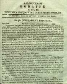 Dziennik Urzędowy Gubernii Radomskiej, 1848, nr 10, dod. nadzwyczajny