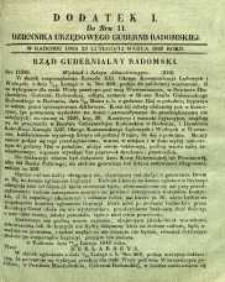 Dziennik Urzędowy Gubernii Radomskiej, 1848, nr 11, dod. I
