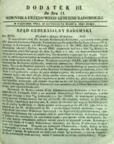 Dziennik Urzędowy Gubernii Radomskiej, 1848, nr 11, dod. III