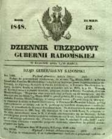 Dziennik Urzędowy Gubernii Radomskiej, 1848, nr 12