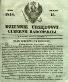 Dziennik Urzędowy Gubernii Radomskiej, 1848, nr 13
