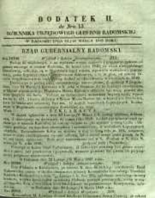 Dziennik Urzędowy Gubernii Radomskiej, 1848, nr 13, dod. II