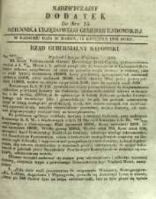 Dziennik Urzędowy Gubernii Radomskiej, 1848, nr 15, dod. nadzwyczajny