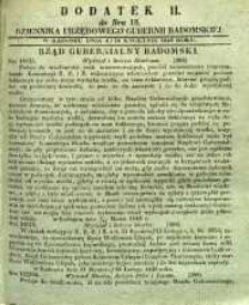 Dziennik Urzędowy Gubernii Radomskiej, 1848, nr 16, dod. II