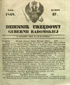 Dziennik Urzędowy Gubernii Radomskiej, 1848, nr 17