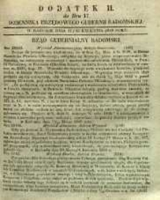 Dziennik Urzędowy Gubernii Radomskiej, 1848, nr 17, dod. II