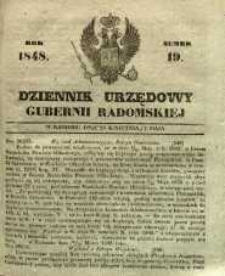 Dziennik Urzędowy Gubernii Radomskiej, 1848, nr 19