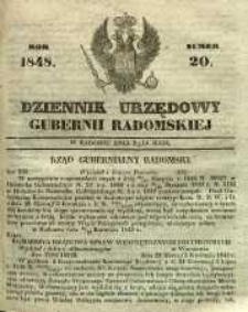 Dziennik Urzędowy Gubernii Radomskiej, 1848, nr 20