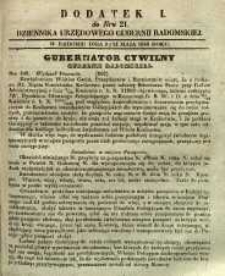 Dziennik Urzędowy Gubernii Radomskiej, 1848, nr 21, dod. I