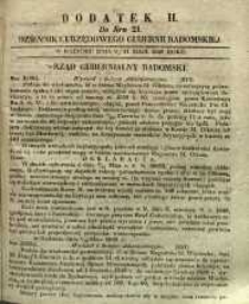 Dziennik Urzędowy Gubernii Radomskiej, 1848, nr 21, dod. II
