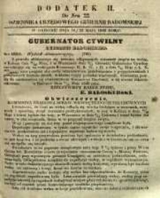 Dziennik Urzędowy Gubernii Radomskiej, 1848, nr 22, dod. II