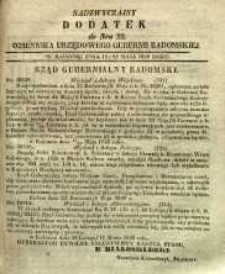 Dziennik Urzędowy Gubernii Radomskiej, 1848, nr 22, dod. nadzwyczajny