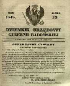 Dziennik Urzędowy Gubernii Radomskiej, 1848, nr 23