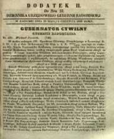 Dziennik Urzędowy Gubernii Radomskiej, 1848, nr 23, dod. II