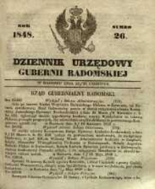 Dziennik Urzędowy Gubernii Radomskiej, 1848, nr 26