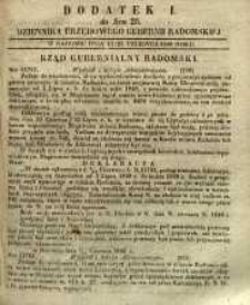 Dziennik Urzędowy Gubernii Radomskiej, 1848, nr 26, dod. I