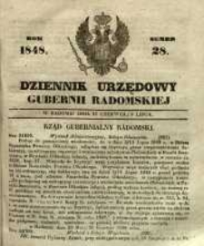 Dziennik Urzędowy Gubernii Radomskiej, 1848, nr 28