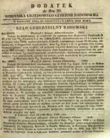 Dziennik Urzędowy Gubernii Radomskiej, 1848, nr 28, dod.
