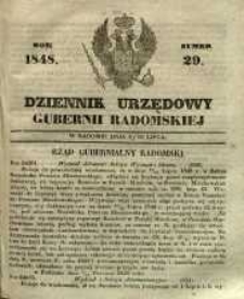 Dziennik Urzędowy Gubernii Radomskiej, 1848, nr 29