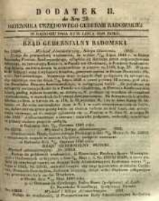 Dziennik Urzędowy Gubernii Radomskiej, 1848, nr 29, dod. II