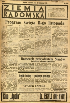 Ziemia Radomska, 1932, R. 5, nr 258