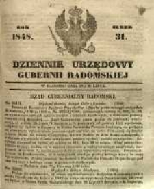 Dziennik Urzędowy Gubernii Radomskiej, 1848, nr 31