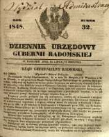 Dziennik Urzędowy Gubernii Radomskiej, 1848, nr 32
