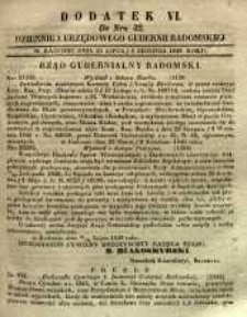 Dziennik Urzędowy Gubernii Radomskiej, 1848, nr 32, dod. VI