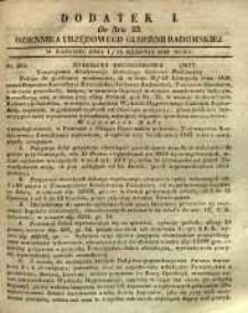 Dziennik Urzędowy Gubernii Radomskiej, 1848, nr 33, dod. I