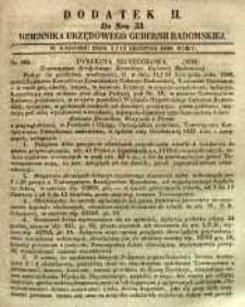 Dziennik Urzędowy Gubernii Radomskiej, 1848, nr 33, dod. II