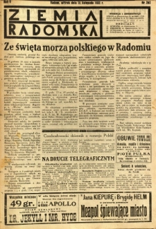 Ziemia Radomska, 1932, R. 5, nr 262