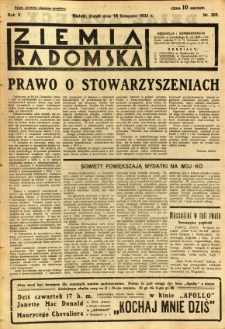 Ziemia Radomska, 1932, R. 5, nr 265