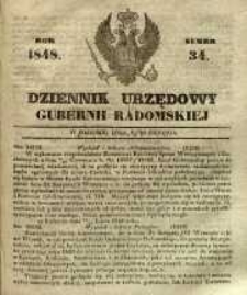 Dziennik Urzędowy Gubernii Radomskiej, 1848, nr 34