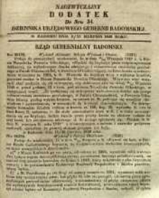 Dziennik Urzędowy Gubernii Radomskiej, 1848, nr 34, dod. nadzwyczajny