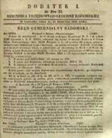 Dziennik Urzędowy Gubernii Radomskiej, 1848, nr 35, dod. I