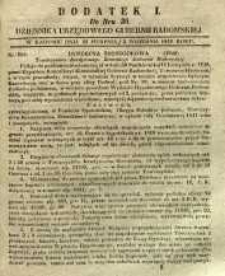 Dziennik Urzędowy Gubernii Radomskiej, 1848, nr 36, dod. I