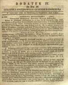 Dziennik Urzędowy Gubernii Radomskiej, 1848, nr 36, dod. IV