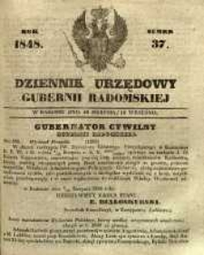 Dziennik Urzędowy Gubernii Radomskiej, 1848, nr 37