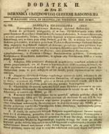 Dziennik Urzędowy Gubernii Radomskiej, 1848, nr 37, dod. II