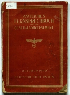 Amtliches Fernsprechbuch fűr das Generalgouvernement = Urzędowa Książka Telefoniczna dla Generalnego Gubernatorstwa