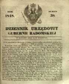 Dziennik Urzędowy Gubernii Radomskiej, 1848, nr 38