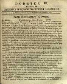 Dziennik Urzędowy Gubernii Radomskiej, 1848, nr 38, dod. III