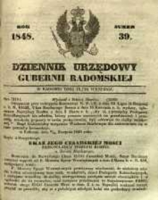 Dziennik Urzędowy Gubernii Radomskiej, 1848, nr 39