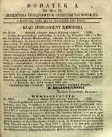 Dziennik Urzędowy Gubernii Radomskiej, 1848, nr 39, dod. I