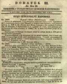 Dziennik Urzędowy Gubernii Radomskiej, 1848, nr 39, dod. III