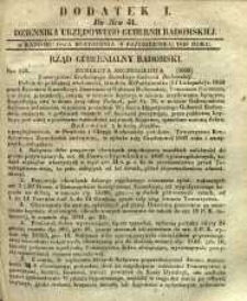 Dziennik Urzędowy Gubernii Radomskiej, 1848, nr 41, dod. I