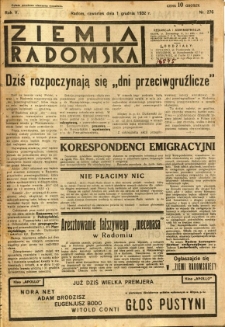 Ziemia Radomska, 1932, R. 5, nr 276